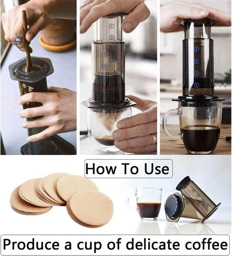 Laicky Replacement Paper Filter Packs 800 Count Unbleached Coffee Filter Paper Round Coffee Maker Filters Compatible with Aerobie Aeropress Coffee and Espresso Makers Disposable Coffe Tea Filters - Image 5